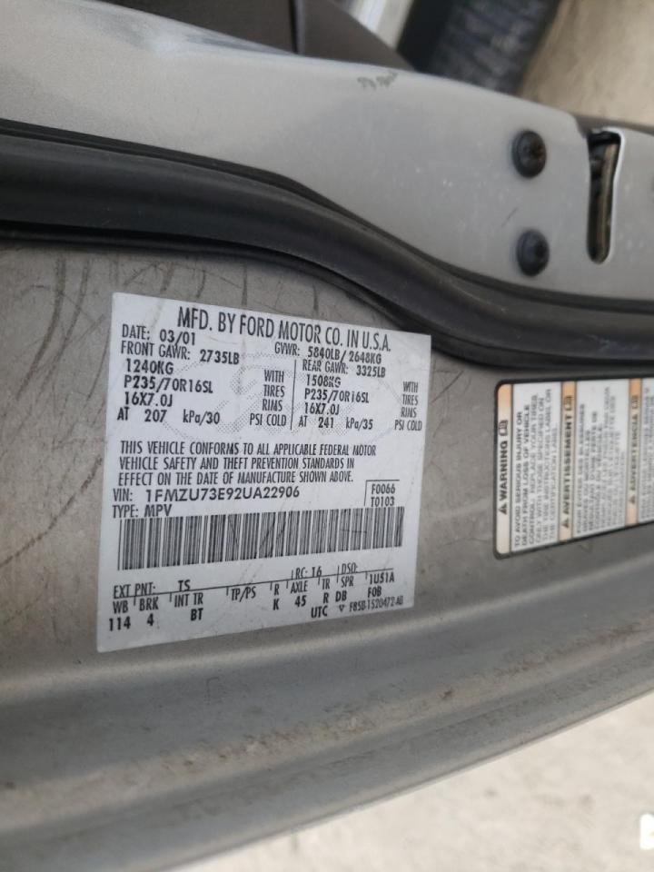 Photo 10 from auction – 2002 FORD EXPLORER X with VIN 1FMZU73E92UA22906