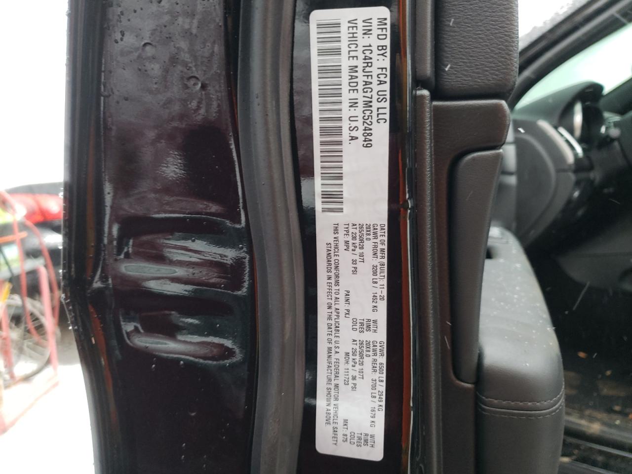 Photo 10 from auction – 2021 JEEP GRAND CHER with VIN 1C4RJFAG7MC524849