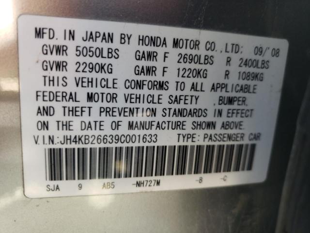 Photo 10 from auction – 2009 ACURA RL with VIN JH4KB26639C001633