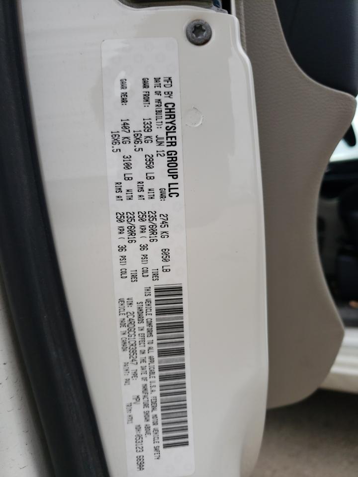 Photo 10 from auction – 2012 DODGE GRAND CARA with VIN 2C4RDGCG1CR395247