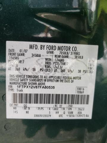 Photo 10 from auction – 2007 FORD F150 with VIN 1FTPX12V87FA80535