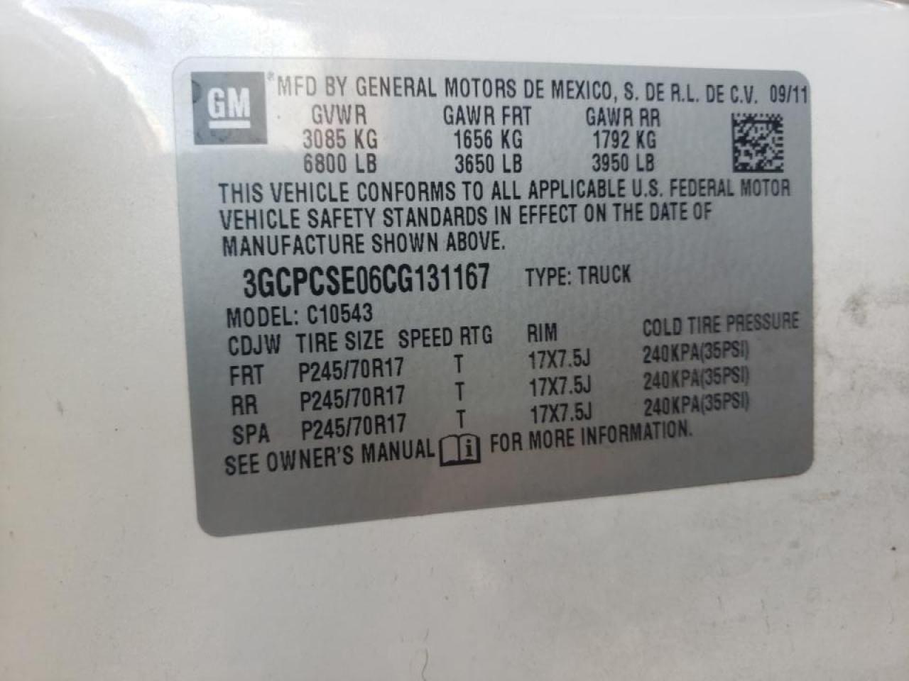 Photo 10 from auction – 2012 CHEVROLET SILVERADO with VIN 3GCPCSE06CG131167