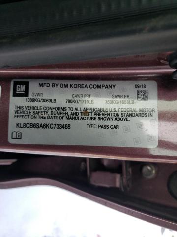 Photo 10 from auction – 2019 CHEVROLET SPARK LS with VIN KL8CB6SA6KC733468