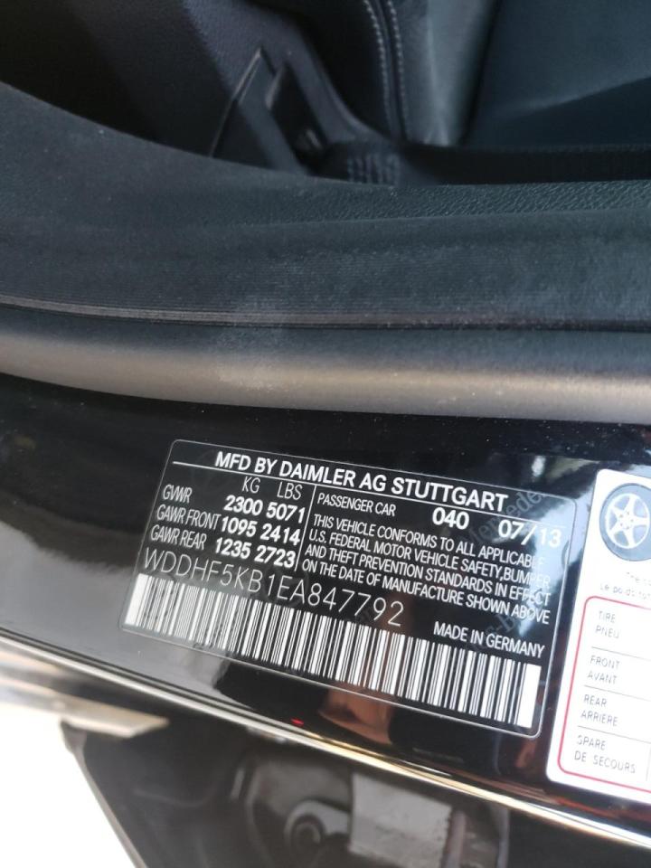 Photo 10 from auction – 2014 MERCEDES-BENZ E 350 with VIN WDDHF5KB1EA847792
