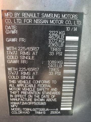 Photo 10 from auction – 2015 NISSAN ROGUE S with VIN KNMAT2MV3FP505365