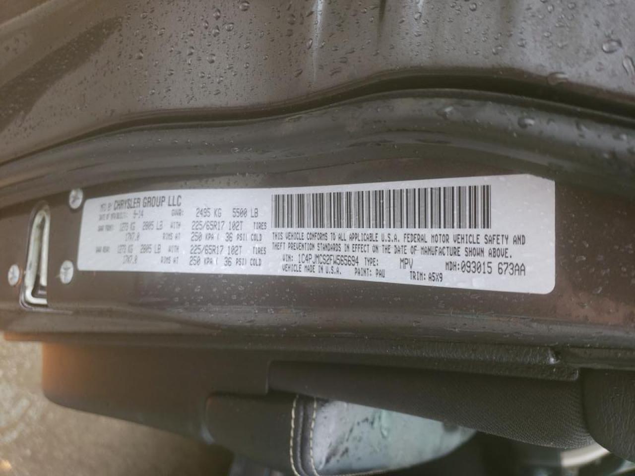 Zdjęcie 10 z aukcji – 2015 JEEP CHEROKEE L z VIN 1C4PJMCS2FW565694