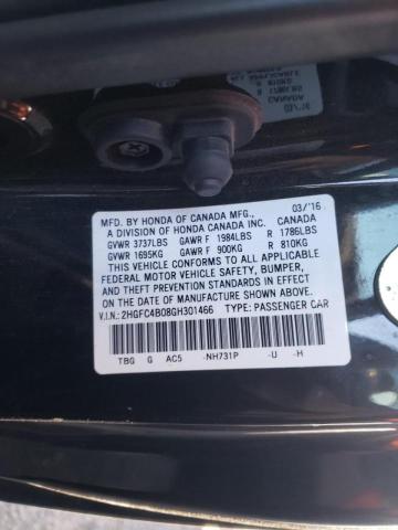 Photo 10 from auction – 2016 HONDA CIVIC LX with VIN 2HGFC4B08GH301466