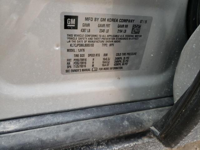 Photo 10 from auction – 2020 CHEVROLET TRAX 1LT with VIN KL7CJPSB6LB005193