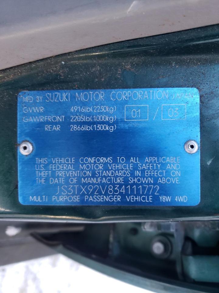 Photo 10 from auction – 2003 SUZUKI XL7 PLUS with VIN JS3TX92V834111772