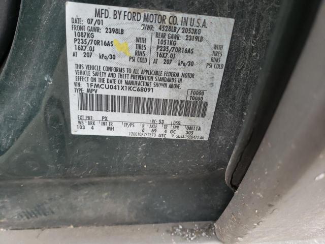 Photo 10 from auction – 2001 FORD ESCAPE XLT with VIN 1FMCU041X1KC68091