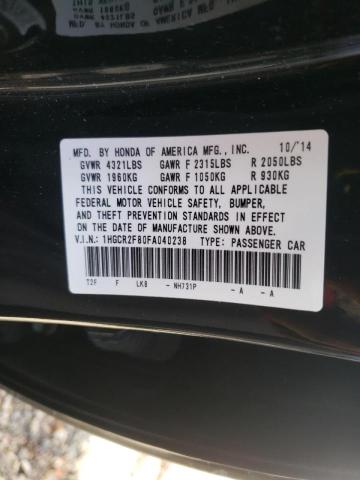 Photo 10 from auction – 2015 HONDA ACCORD EXL with VIN 1HGCR2F80FA040238