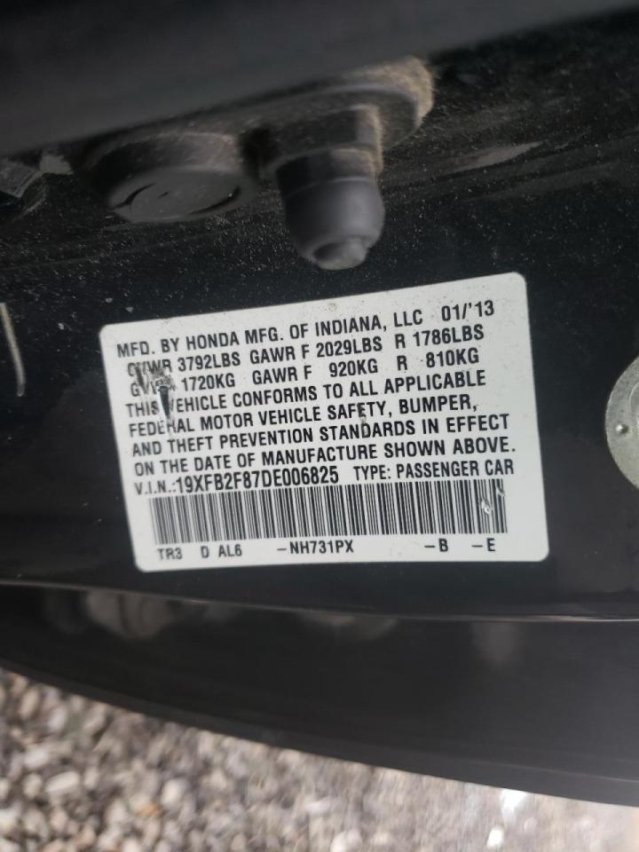 Photo 10 from auction – 2013 HONDA CIVIC EX with VIN 19XFB2F87DE006825
