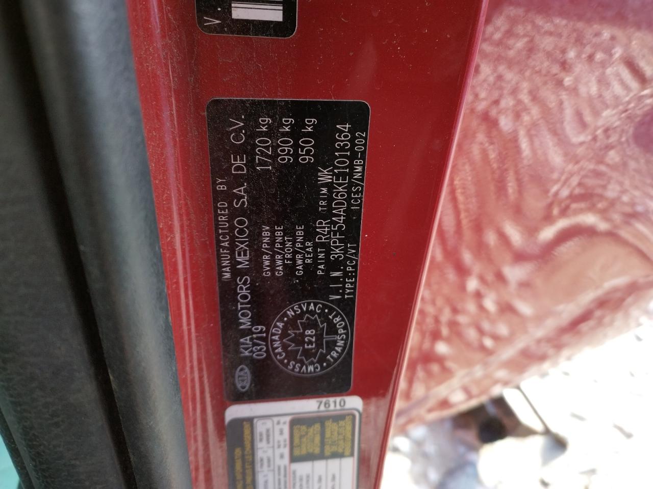 Photo 10 from auction – 2019 KIA FORTE EX with VIN 3KPF54AD6KE101364