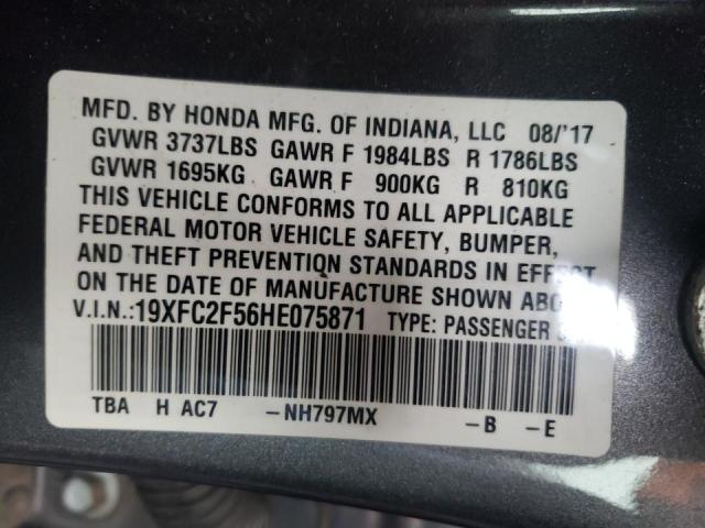 Photo 10 from auction – 2017 HONDA CIVIC LX with VIN 19XFC2F56HE075871