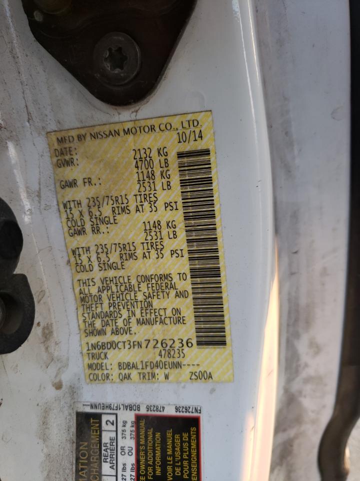 Photo 10 from auction – 2015 NISSAN FRONTIER S with VIN 1N6BD0CT3FN726236