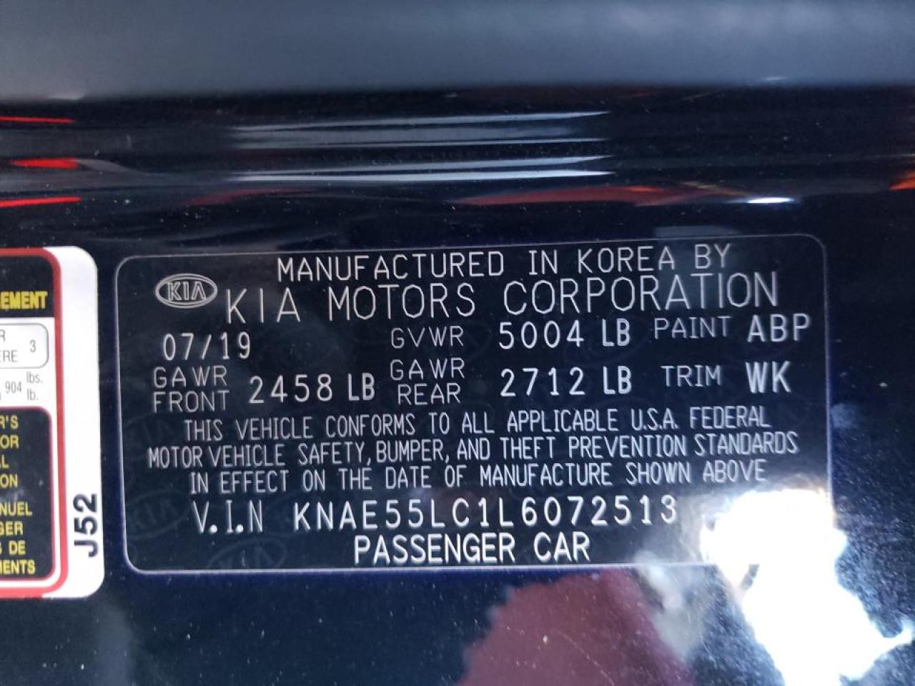 Photo 10 from auction – 2020 KIA STINGER GT with VIN KNAE55LC1L6072513