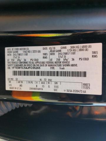 Photo 10 from auction – 2018 FORD F150 SUPER with VIN 1FTEW1C54JFC55265