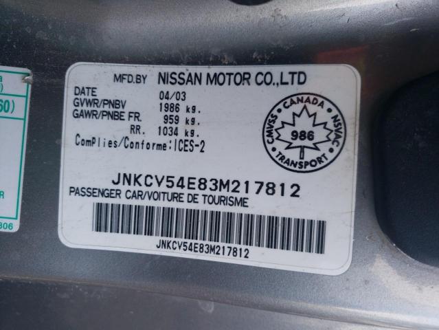 Photo 10 from auction – 2003 INFINITI G35 with VIN JNKCV54E83M217812