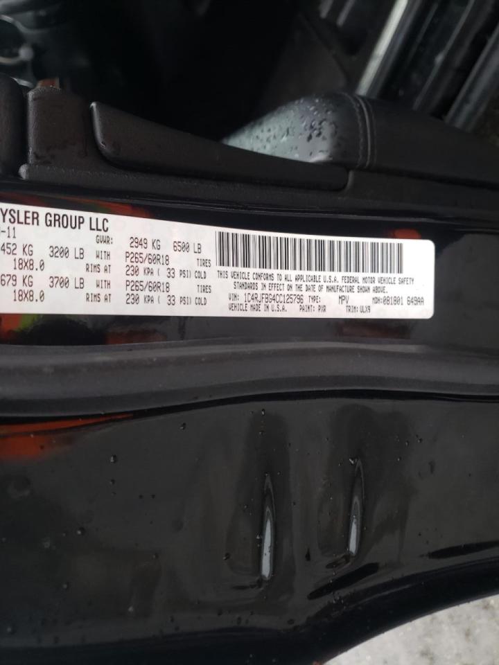 Photo 10 from auction – 2012 JEEP GRAND CHER with VIN 1C4RJFBG4CC125796