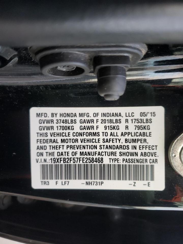 Photo 10 from auction – 2015 HONDA CIVIC LX with VIN 19XFB2F57FE258468