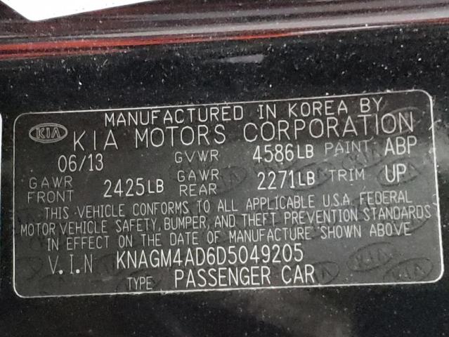 Photo 10 from auction – 2013 KIA OPTIMA HYB with VIN KNAGM4AD6D5049205