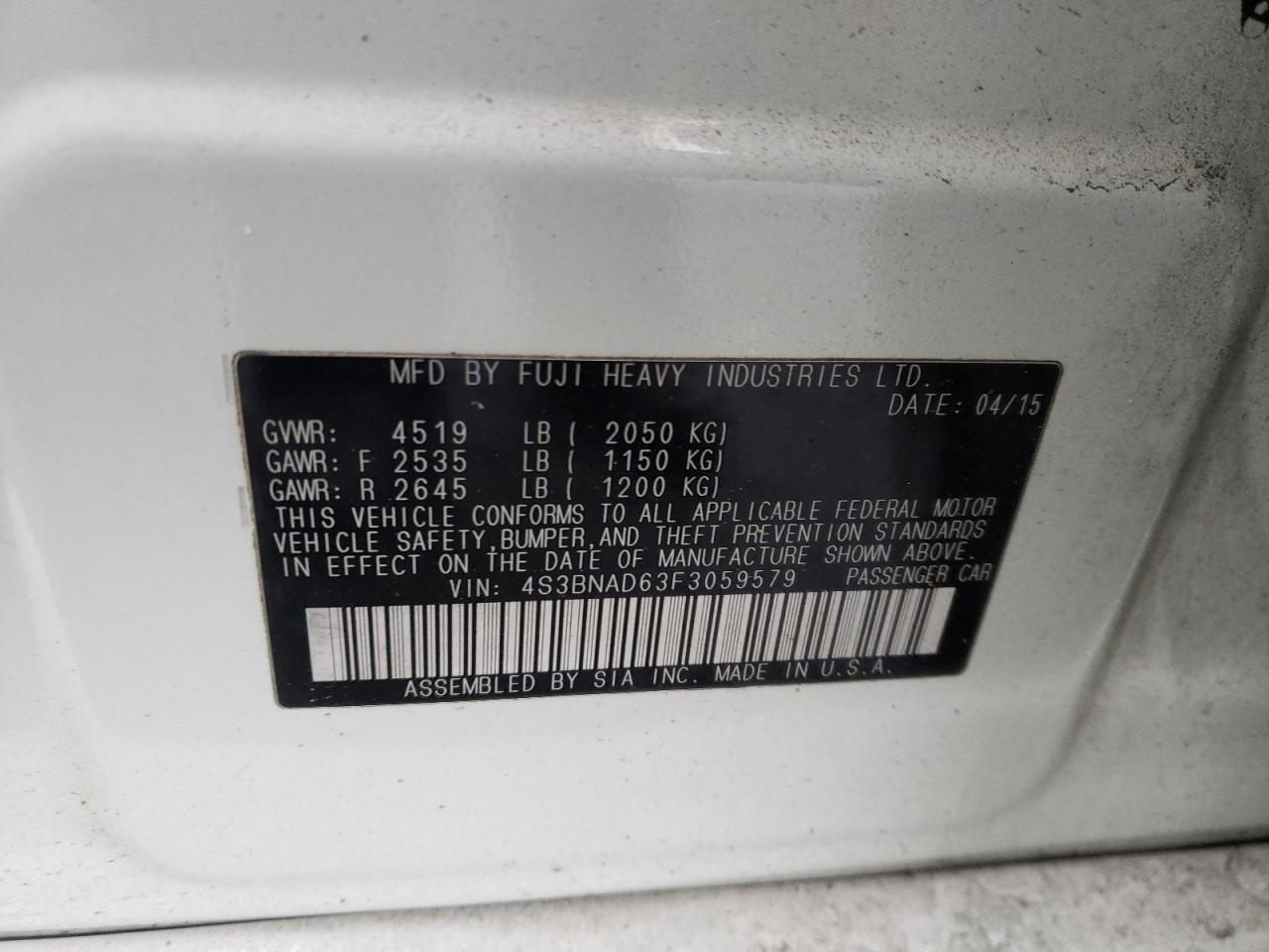 Photo 10 from auction – 2015 SUBARU LEGACY 2.5 with VIN 4S3BNAD63F3059579