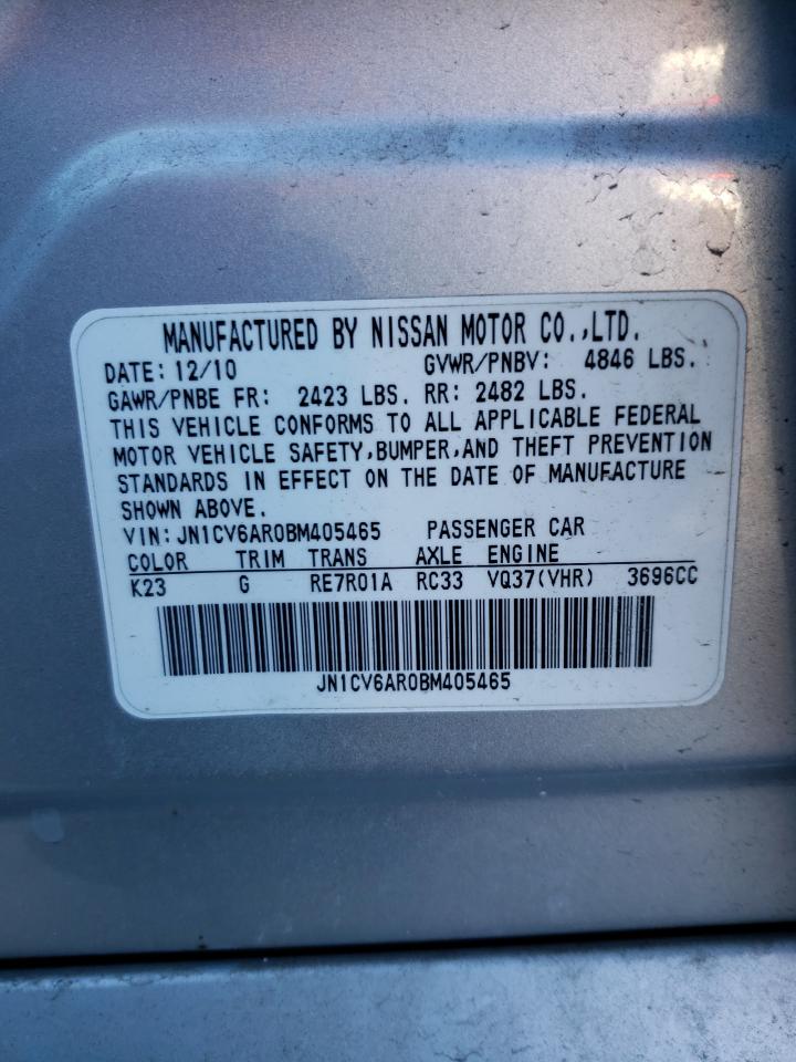 Photo 10 from auction – 2011 INFINITI G37 with VIN JN1CV6AR0BM405465