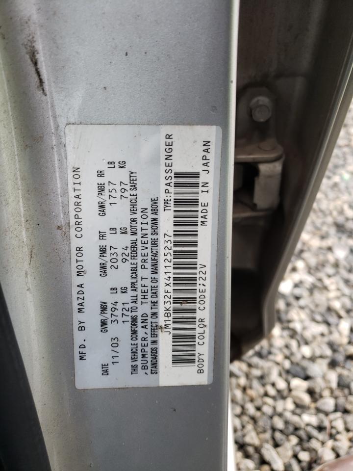 Photo 10 from auction – 2004 MAZDA 3 I with VIN JM1BK32FX41125237