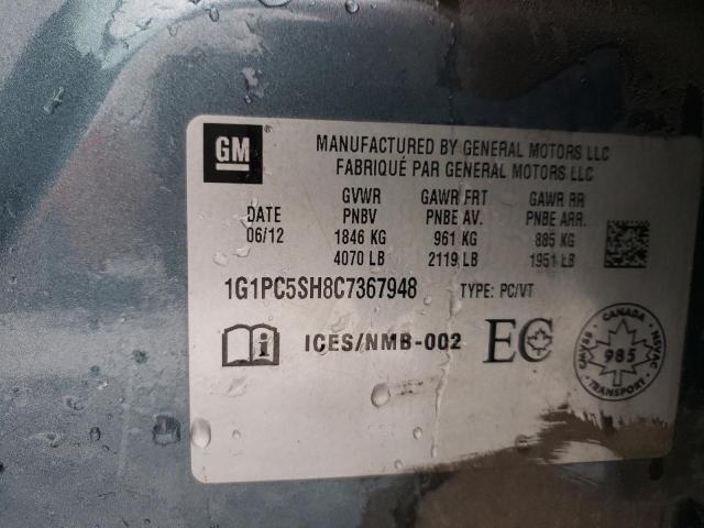 Photo 10 from auction – 2012 CHEVROLET CRUZE LS with VIN 1G1PC5SH8C7367948