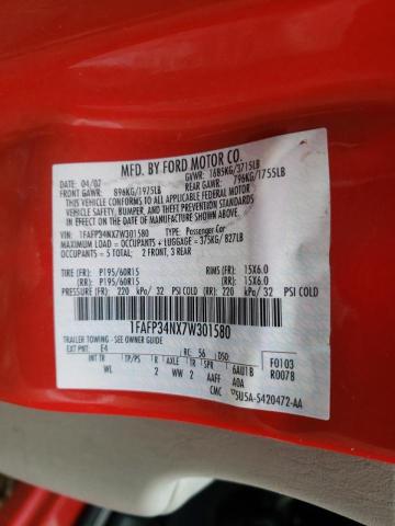 Photo 10 from auction – 2007 FORD FOCUS ZX4 with VIN 1FAFP34NX7W301580