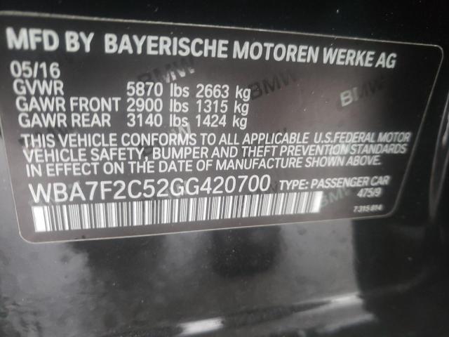 Photo 10 from auction – 2016 BMW 750 XI with VIN WBA7F2C52GG420700