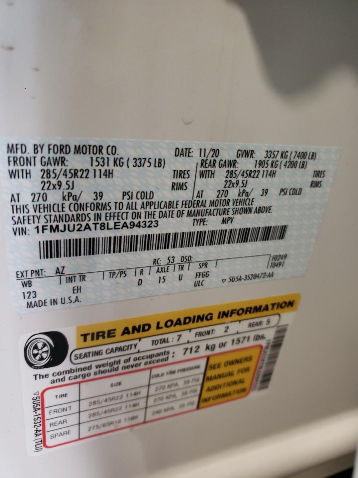 Photo 10 from auction – 2020 FORD EXPEDITION with VIN 1FMJU2AT8LEA94323