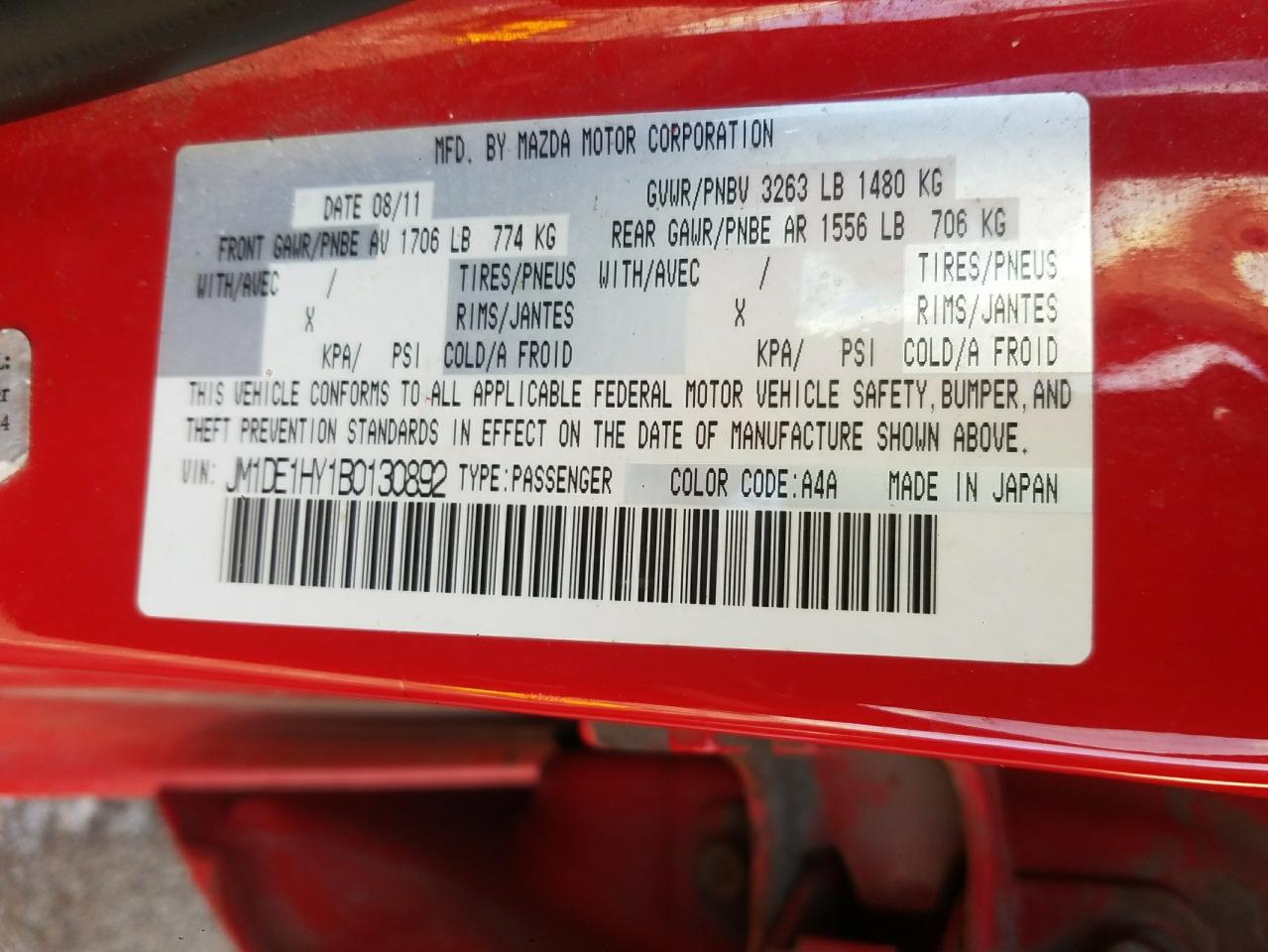 Photo 10 from auction – 2011 MAZDA MAZDA2 with VIN JM1DE1HY1B0130892