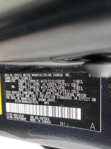 Photo 10 from auction – 2010 LEXUS RX 350 with VIN 2T2ZK1BA8AC031545