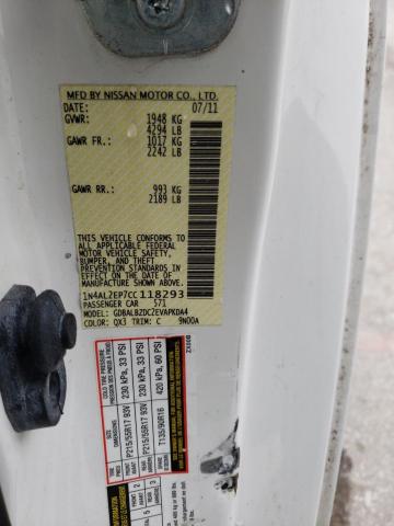 Photo 10 from auction – 2012 NISSAN ALTIMA S with VIN 1N4AL2EP7CC118293