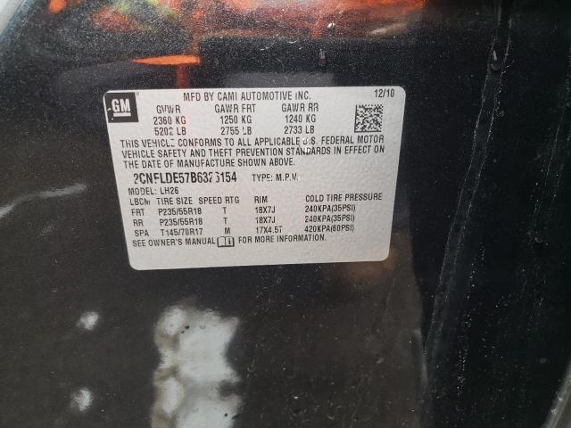 Photo 10 from auction – 2011 CHEVROLET EQUINOX LT with VIN 2CNFLDE57B6326154