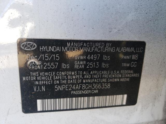 Photo 10 from auction – 2016 HYUNDAI SONATA SE with VIN 5NPE24AF8GH366358