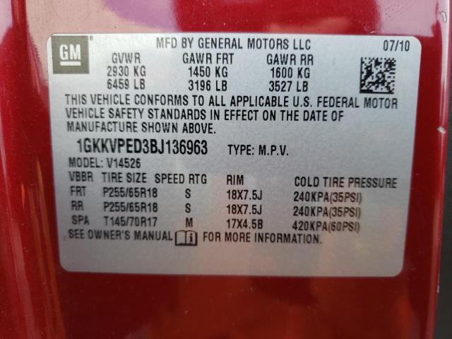 Photo 10 from auction – 2011 GMC ACADIA SLE with VIN 1GKKVPED3BJ136963
