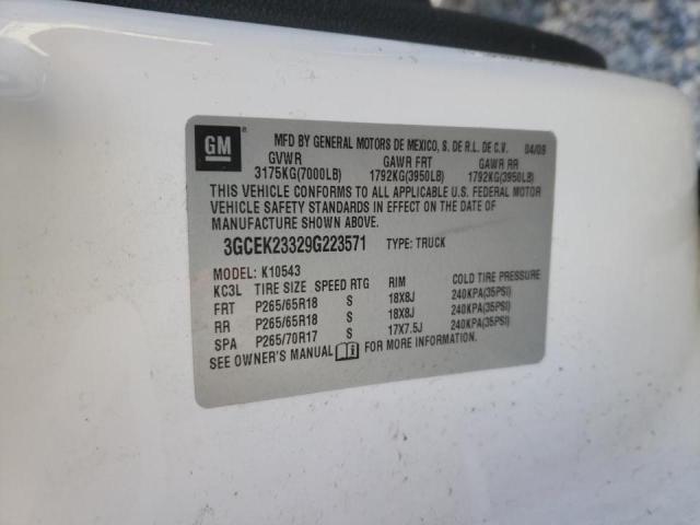 Photo 10 from auction – 2009 CHEVROLET SILVERADO with VIN 3GCEK23329G223571