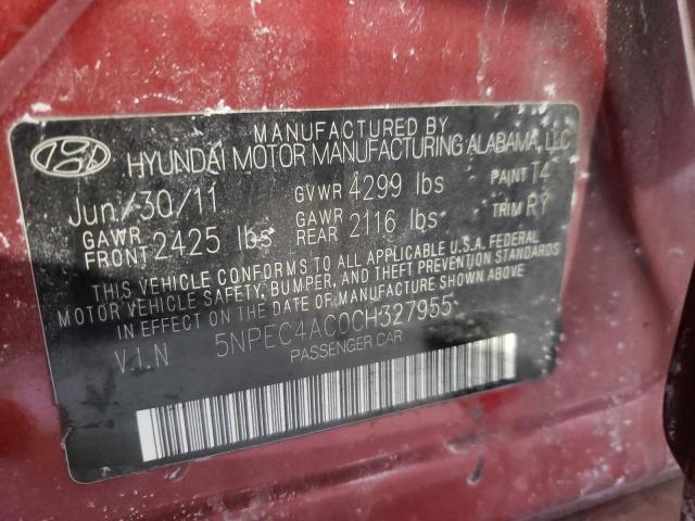 Photo 10 from auction – 2012 HYUNDAI SONATA SE with VIN 5NPEC4AC0CH327955