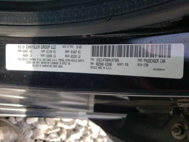 Photo 10 from auction – 2010 DODGE AVENGER SX with VIN 1B3CC4FB8AN107906