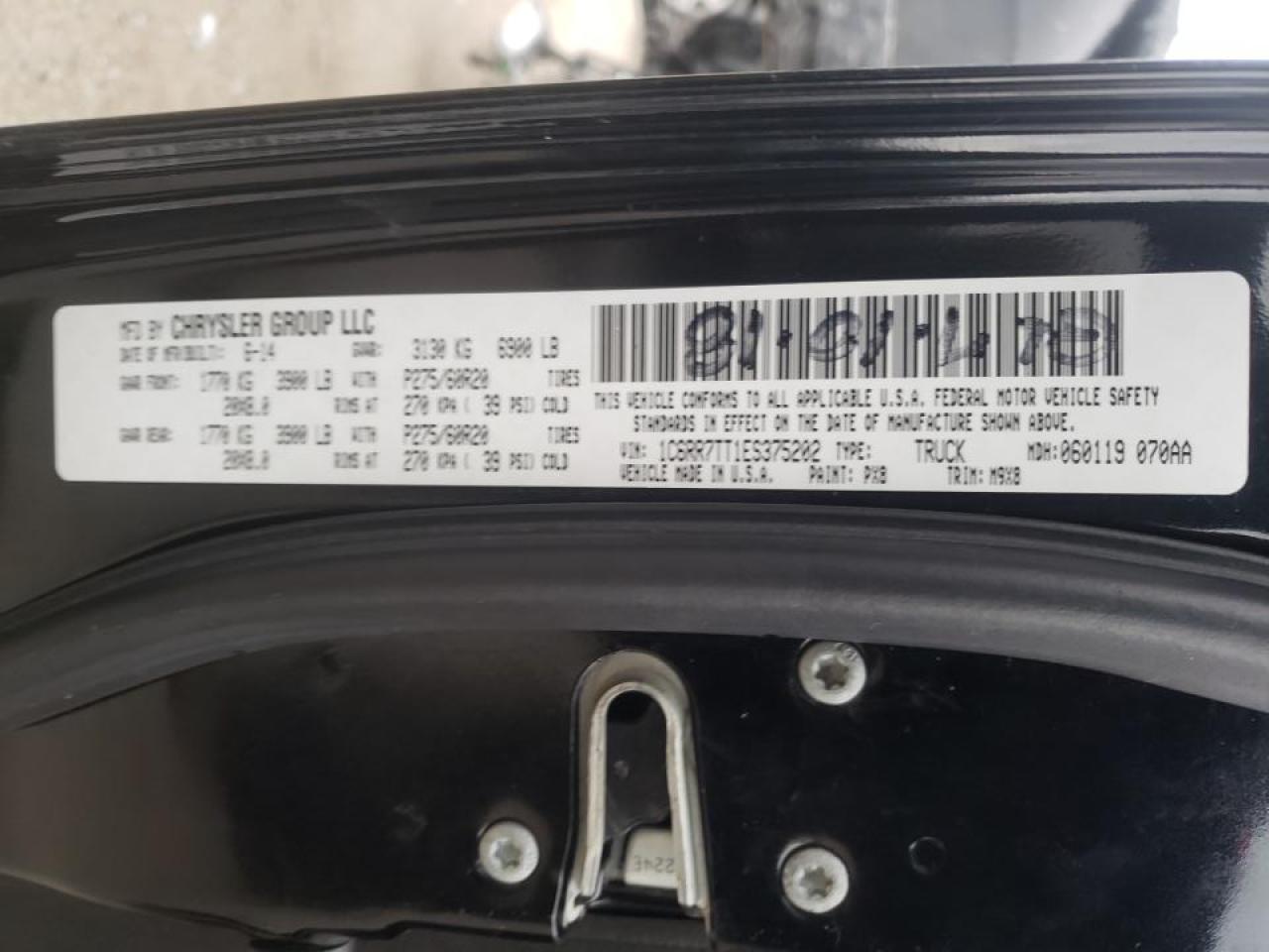 Photo 10 from auction – 2014 RAM 1500 SLT with VIN 1C6RR7TT1ES375202