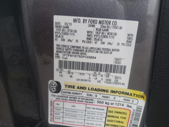 Photo 10 from auction – 2013 FORD F150 SUPER with VIN 1FTFW1ET5DFC02854