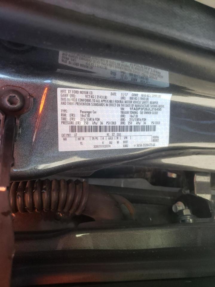 Photo 10 from auction – 2018 FORD FOCUS SE with VIN 1FADP3F26JL216495