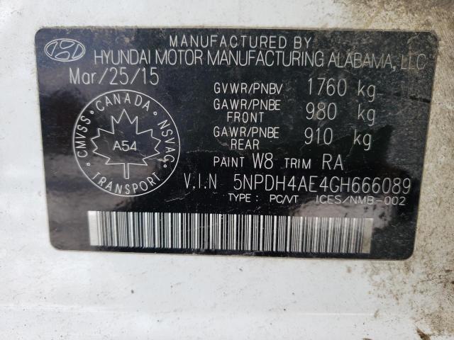 Photo 10 from auction – 2016 HYUNDAI ELANTRA SE with VIN 5NPDH4AE4GH666089
