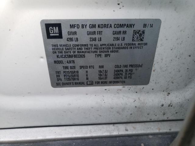 Photo 10 from auction – 2015 BUICK ENCORE with VIN KL4CJCSB6FB033926