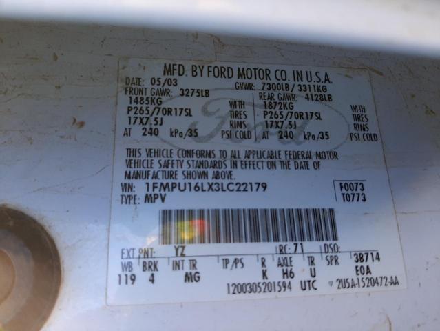 Photo 10 from auction – 2003 FORD EXPEDITION with VIN 1FMPU16LX3LC22179