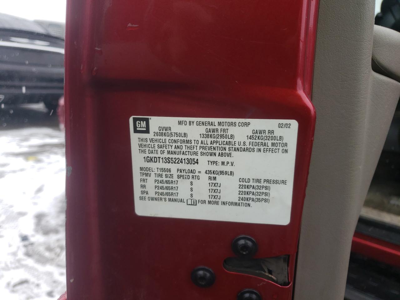 Фото 10 с аукциона – 2002 GMC ENVOY с VIN 1GKDT13S522413054