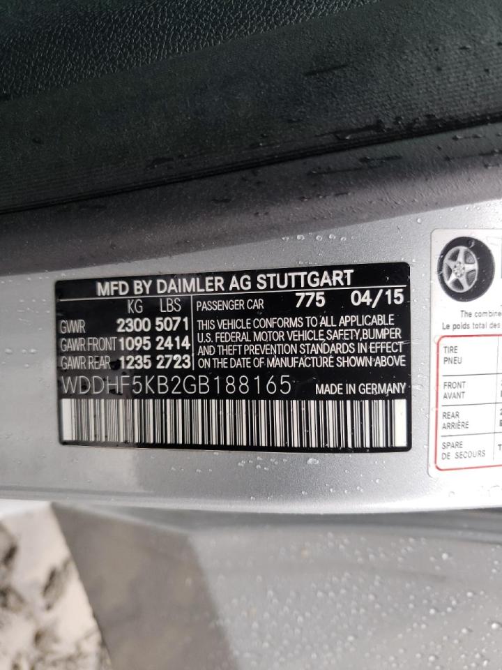 Photo 10 from auction – 2016 MERCEDES-BENZ E 350 with VIN WDDHF5KB2GB188165