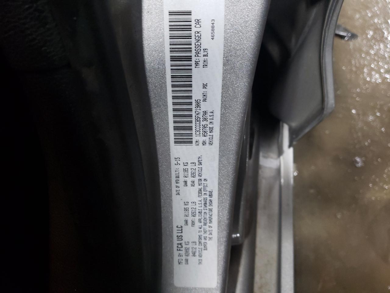 Photo 10 from auction – 2015 CHRYSLER 200 C with VIN 1C3CCCCB5FN719005